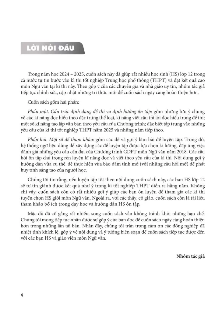 HƯỚNG DẪN ÔN THI TỐT NGHIỆP THPT MÔN NGỮ VĂN (Năm học: 2025 - 2026)